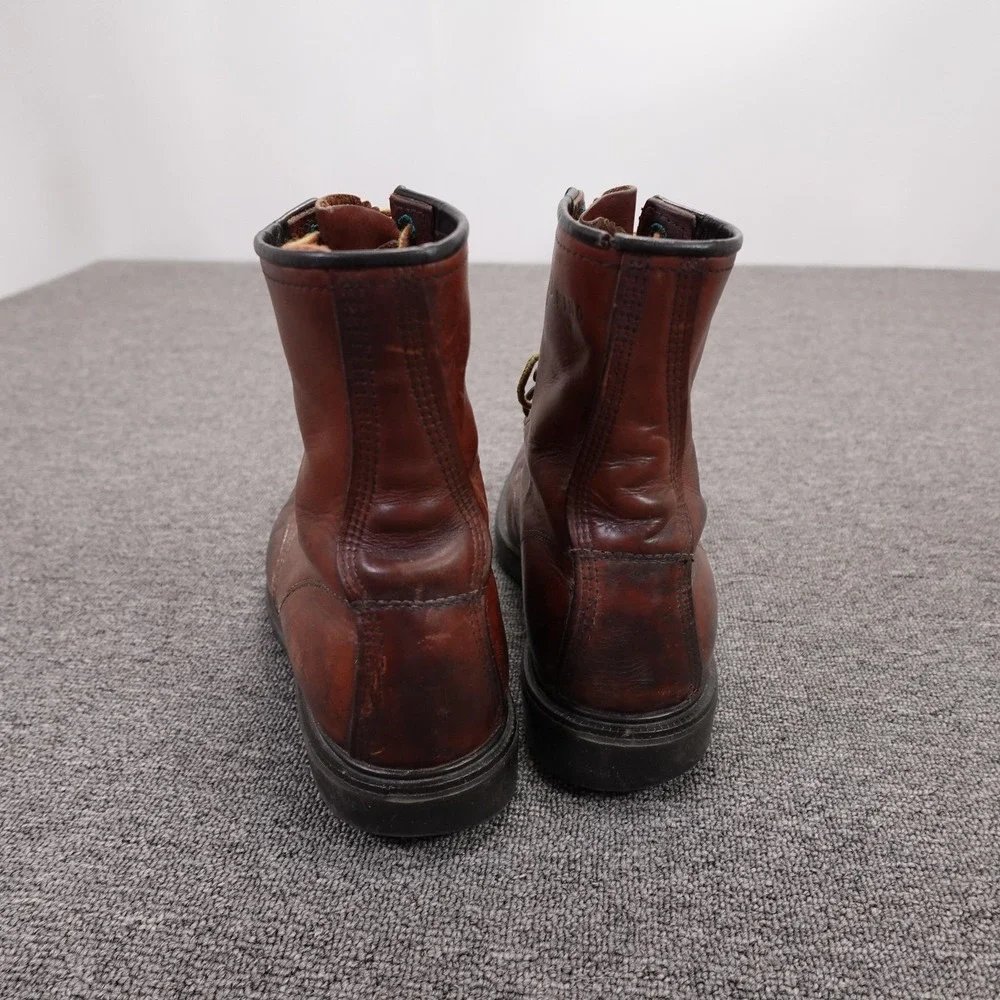 Red Wing Shoes Boots Mens Size 7 Brown Leather Combat Lace Up Work Made USA